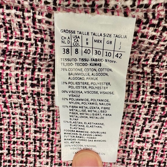 Weekend Max Mara Women’s PinkTweed Coat with Ribbon Accents Size 8 - Picture 8 of 8